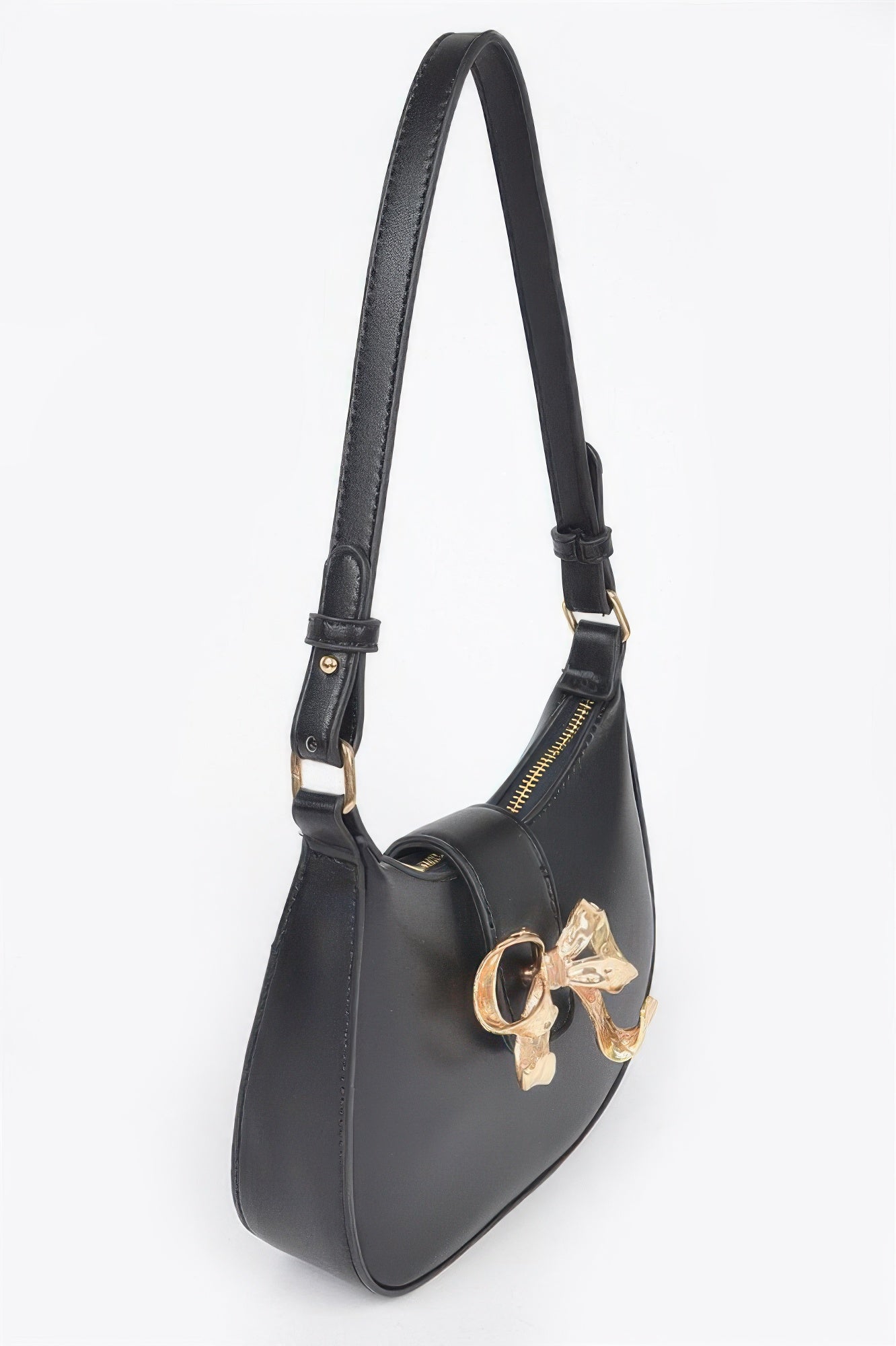 HANDBAG NOLITA Vegan Leather Small Hobo Metal Ribbon – BYMANYC ® New York - Imagen 2