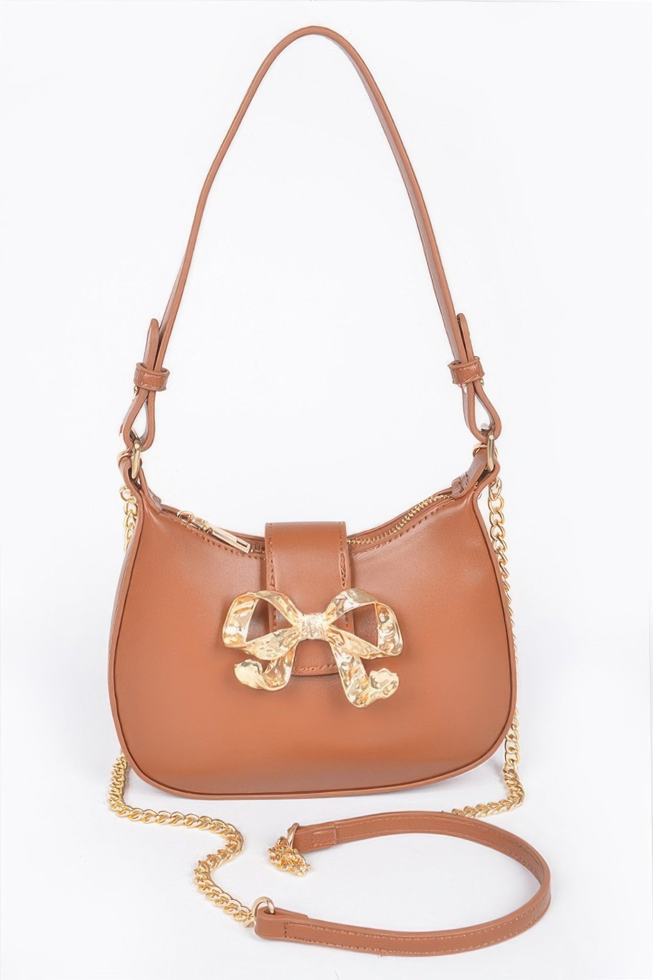 HANDBAG NOLITA Vegan Leather Small Hobo Metal Ribbon – BYMANYC ® New York - Imagen 8