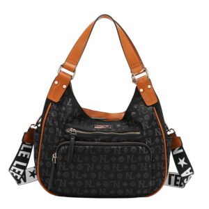 BOLSO DE HOMBRO CON LOGO MONOGRAMA (NEGRO)