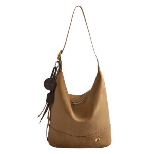 Vintage Suede Hobo Bucket Bag